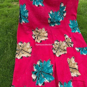 Vintage Kantha Quilt Indian Kantha Quilt Kantha Bedcover Cotton Blanket Gudari