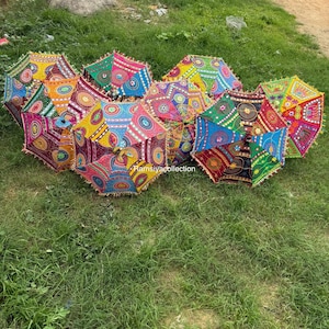 Wholesale Lots PC Indian Umbrellas Parasol Decorative Sun Wholesale Umbrella Wedding Parasols Decor Handmade Embroidered Traditional