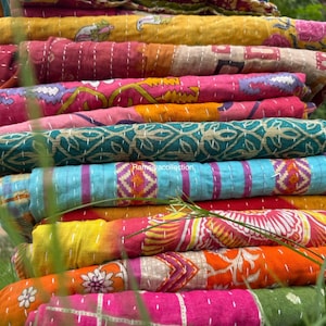 Vintage Kantha Quilt Indian Kantha Quilt Kantha Bedcover Cotton Blanket Gudari