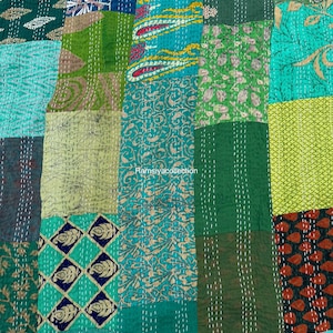 Patchwork Quilts For Sale Bohemian Kantha Quilt Handmade Vintage Silk Quilts Bedding Throw Blanket Bedspread Quilting Coverlet
