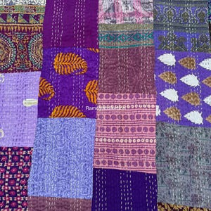 Bohemian Patchwork Quilt Kantha Quilt Handmade Vintage Quilts Boho Twin Size Bedding Throw Blanket Bedspread Quilted Hippi