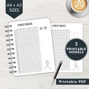 YEARLY FITNESS TRACKER printable-health and wellness journal-habit tracker-annual workout log