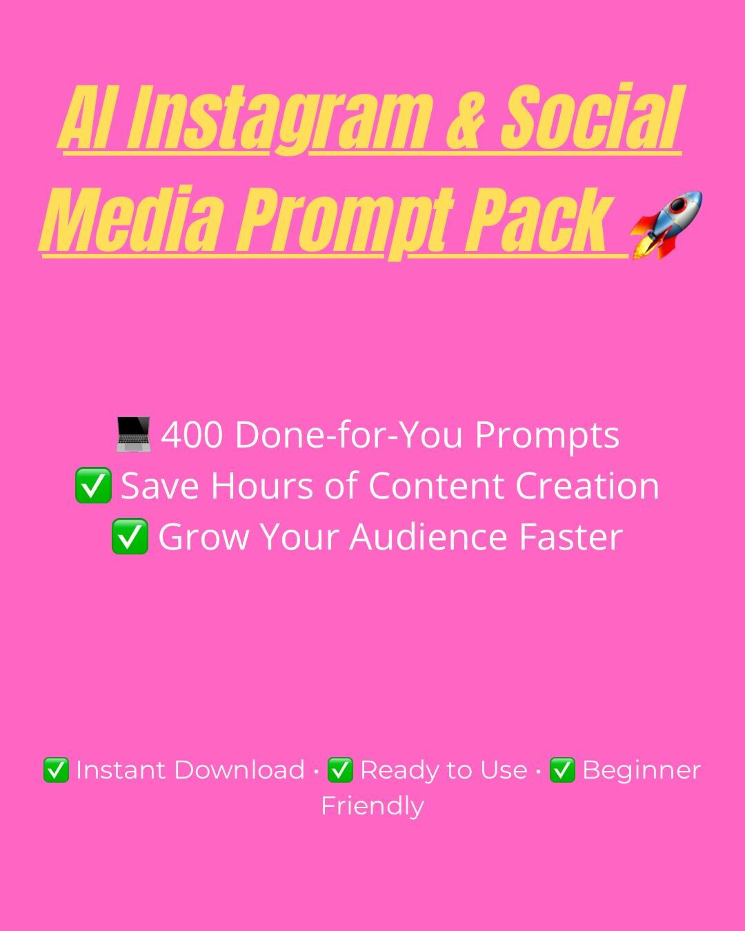 AI Instagram & Social Media Prompt Pack — 400 Content Ideas for Posts ...