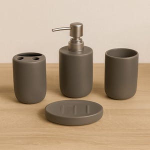 Ceramic Bathroom Accessory Set – 4 Piece