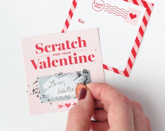 Scratch-off Valentines // kids DIY Valentines, unique valentines, love coupons, child&#39;s valentines, Valentine&#39;s Day Cards