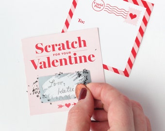 Scratch-off Valentines // kids DIY Valentines, unique valentines, love coupons, child's valentines, Valentine's Day Cards