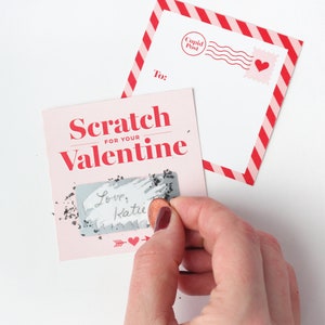 Scratch-off Valentines // kids DIY Valentines, unique valentines, love coupons, child's valentines, Valentine's Day Cards image 1