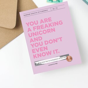 Carte d’anniversaire à gratter // Joyeux anniversaire, Carte de vœux d’anniversaire, Carte Licorne