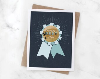 Scratch-off Father's Day Card // World's Best Dad Award // Dad's birthday card, new dad card, thank you dad, father of the bride or groom