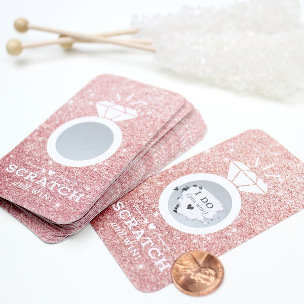 Scratch-off Cards // Bridal Shower Game, Party Game, Virtual Bridal Shower Activity, Bachelorette Party Games // Rose Gold Glitter