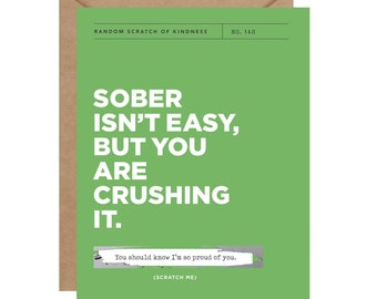 Sobriety Scratch-off Card // Encouragement Card