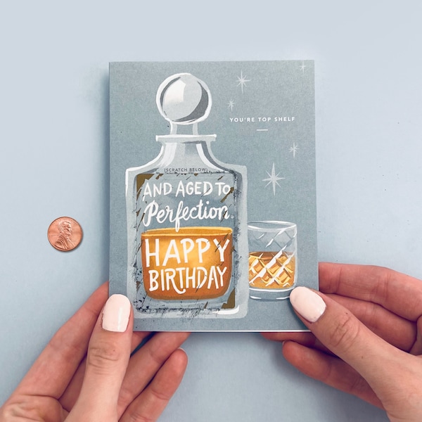 Top Shelf Whiskey Birthday Card Etsy