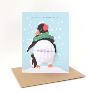 Pop-Up Weihnachtskarte // Pinguin // Winterkarte, Schneemann, Feiertagskarte, Pop-Up Karte, Kinderkarte, Kinder Weihnachtskarte
