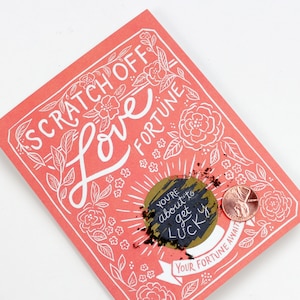 Carte Fortune à gratter//carte d'anniversaire, carte de la Saint-Valentin, coupon à gratter, cadeau pour couple, carte pour lui, cadeau d'anniversaire