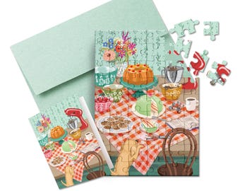 Puzzle Greeting Card - Retro Kitchen