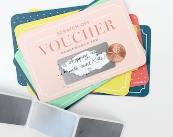 Scratch-off Vouchers // gift voucher, love coupon, mother's day gift, mother's day card, stocking stuffer, Christmas gift idea