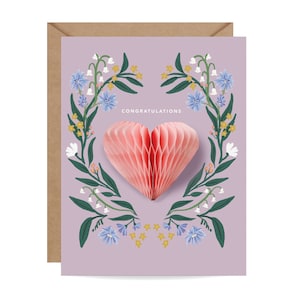 Pop-Up Folklore Herz Karte // Glückwunschkarte zur Hochzeit/Brautparty/neues Baby