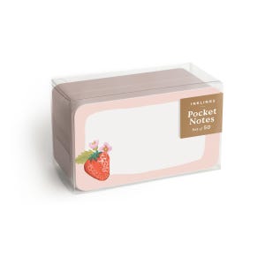 50 Strawberry Blossom Pocket Notes™ - Lunchbox notes, teacher gift, tiny cards, miniature cards, place cards, gift tags