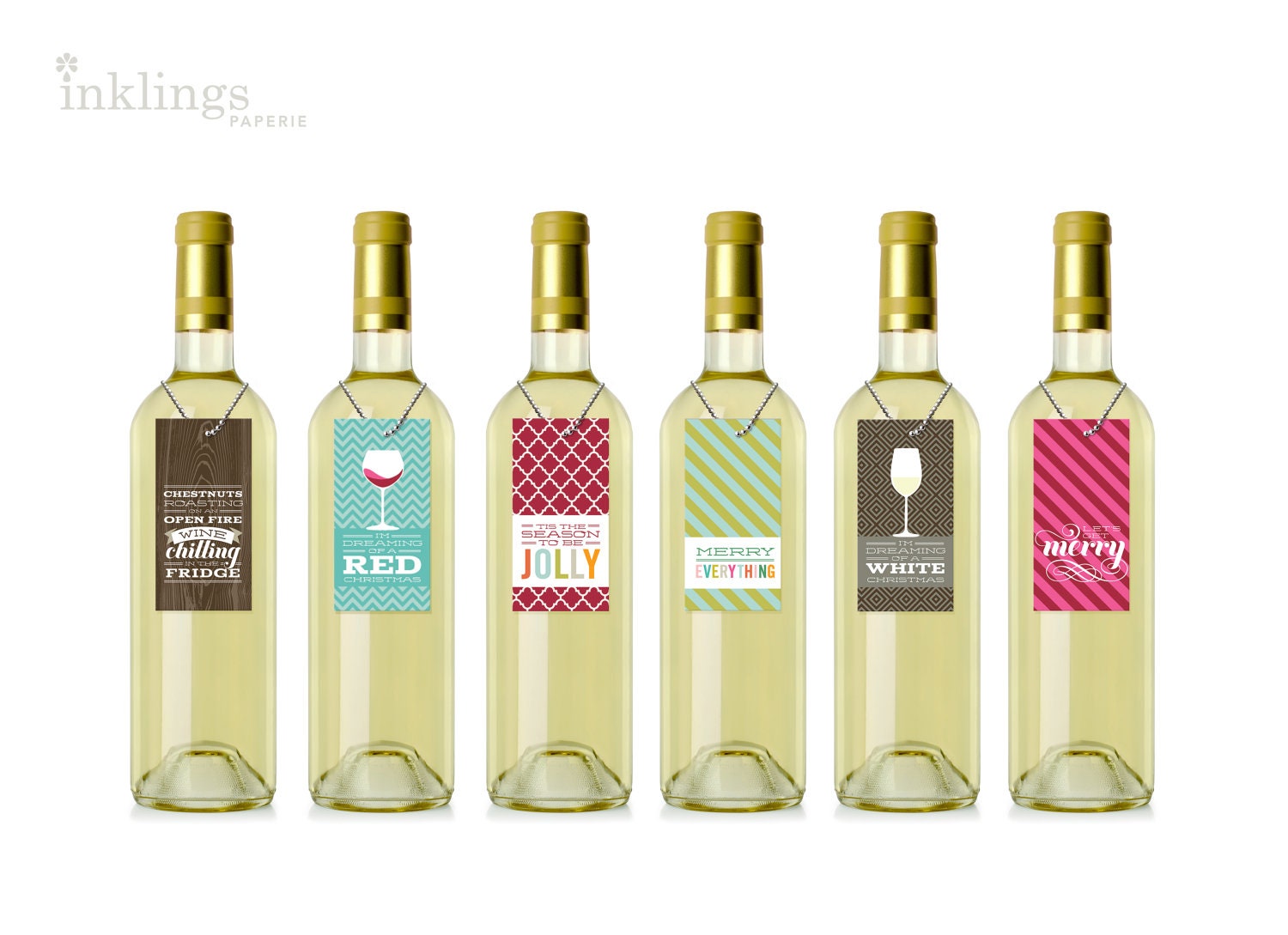 6 Vintags // Gift Cards for Wine // Holiday Cheer Collection Etsy