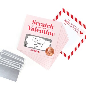 Scratch-off Valentines // kids DIY Valentines, unique valentines, love coupons, child's valentines, Valentine's Day Cards image 4