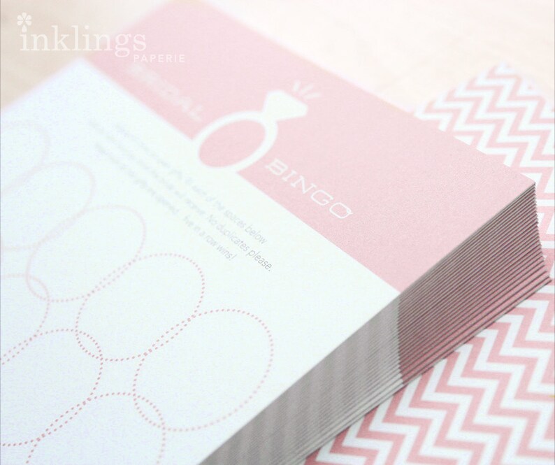 Bridal Shower Activity Party Game Bridal Bingo Cards Bridal Shower Game Bachelorette Party Game Champagne Pink