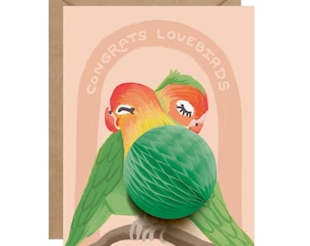 Pop-up Lovebirds - Love / Wedding Card