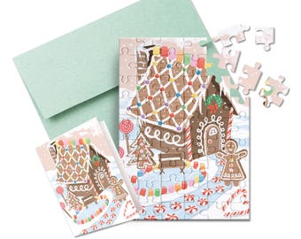 Puzzle Greeting Card - Gingerbread House