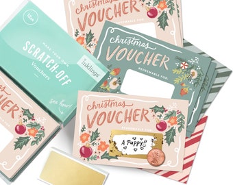 Scratch-off Christmas Vouchers // DIY Stocking Stuffer, IOU, Gift Voucher, Christmas Gift For Her, Love Coupon, Scratch Off Ticke