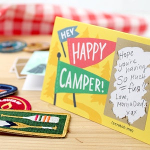 Camp Scratch-off Mini Notes // Summer camp letter, kids camp gift, camp care package, smores, camp card, overnight camp image 2