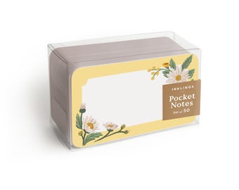 Daisy Pocket Notes™ - Box of 50 enclosure cards, bridal shower gift tags, miniature cards, wedding place cards, gift tags