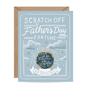Carte Fortune à gratter//carte de fête des pères, carte pour papa, carte de papa