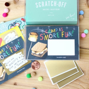 Camp Scratch-off Mini Notes // Summer camp letter, kids camp gift, camp care package, smores, camp card, overnight camp image 6