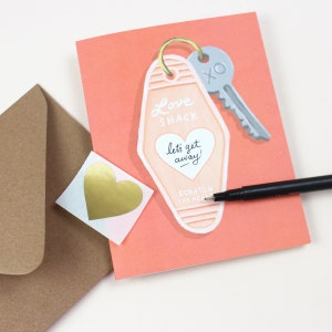 Scratch-off Love Shack Key // Write your own message, I love you Card, Wedding Card image 3