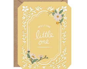 Welcome Little One - New Baby Card - Blank Card