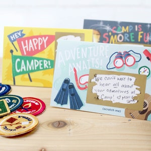 Camp Scratch-off Mini Notes // Summer camp letter, kids camp gift, camp care package, smores, camp card, overnight camp image 3