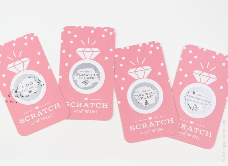 Scratchoff Cards // Virtual Bridal Shower Game Party Game Etsy