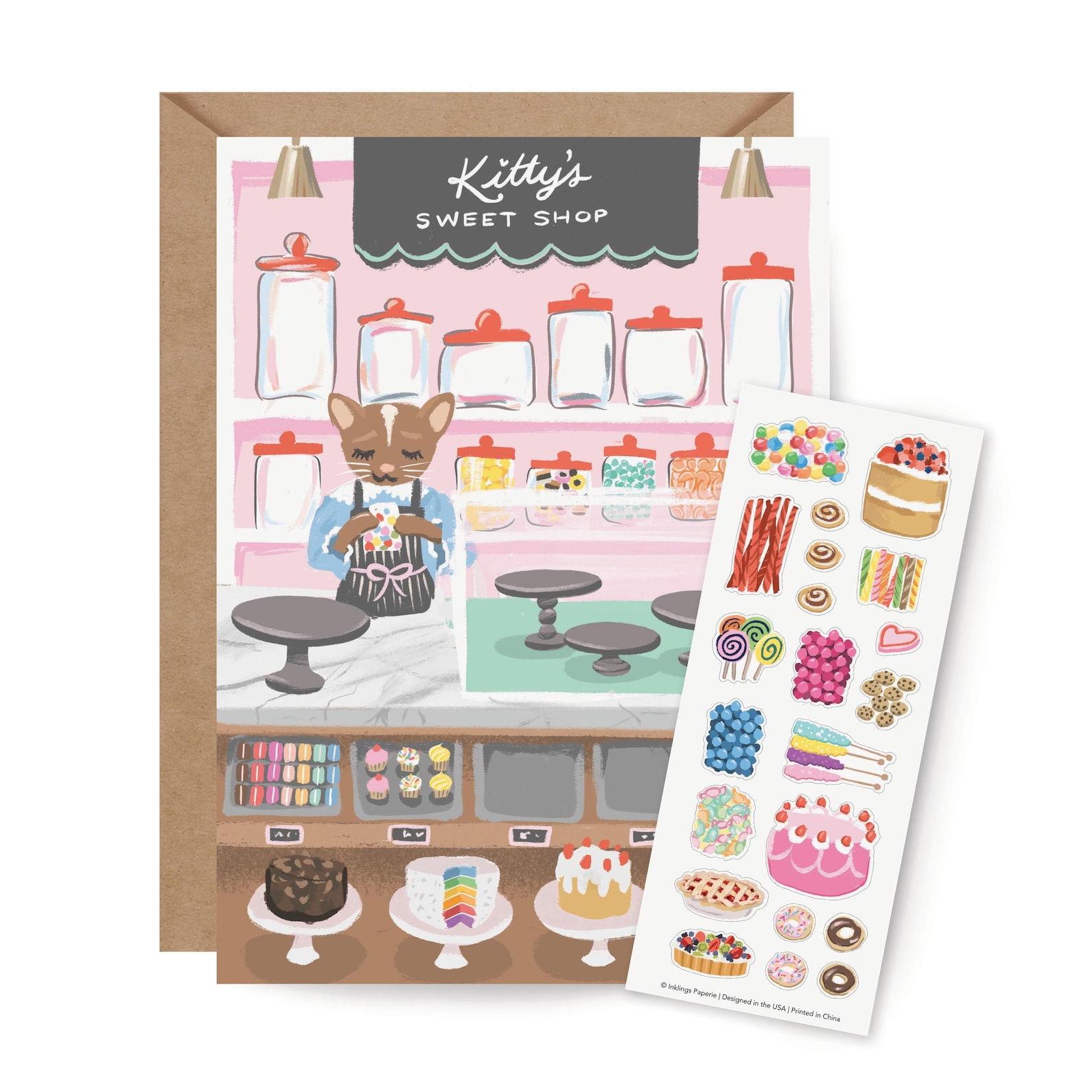 Sticker Scene Card - Sweet Shop - Etsy