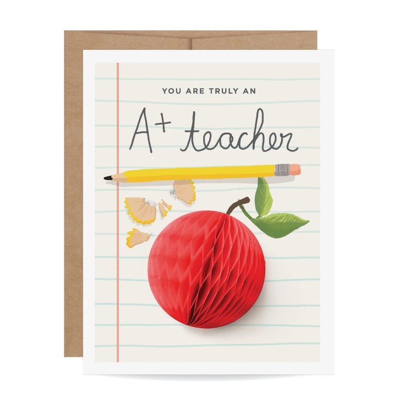 Pop-up Teacher Card // Teacher Appreciation, Teacher Thank You Card, Teacher Gift, Mother's Day Card image 1