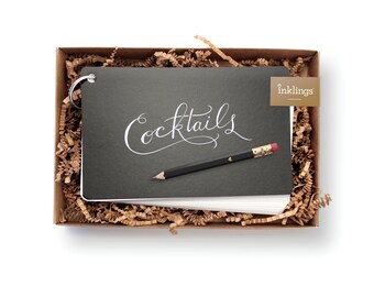 Cocktail Recipe Ring // recipe cards, recipe book, housewarming gift, wedding gift, bridal shower gift, bridesmaid gift, bachelorette gift