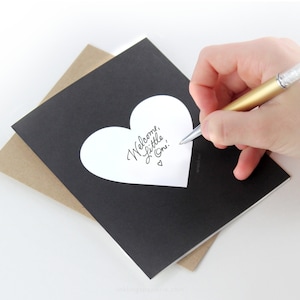 Scratch-off Birthday Card // Black and Gold Heart // Write in DIY Card, secret message, hidden message, classy birthday card, love birthday image 3