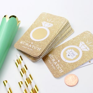 Cartes à gratter//jeu de shower de bébé, jeu de société, activité de shower de bébé, jeux d'enterrement de vie de jeune fille/fille/s/paillettes d'or