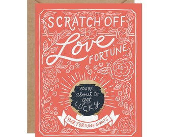 Scratch-off Fortune Card // Anniversary Card, Valentine Card, Scratch-off Coupon, Couples Gift, Card for Him, Anniversary Gift