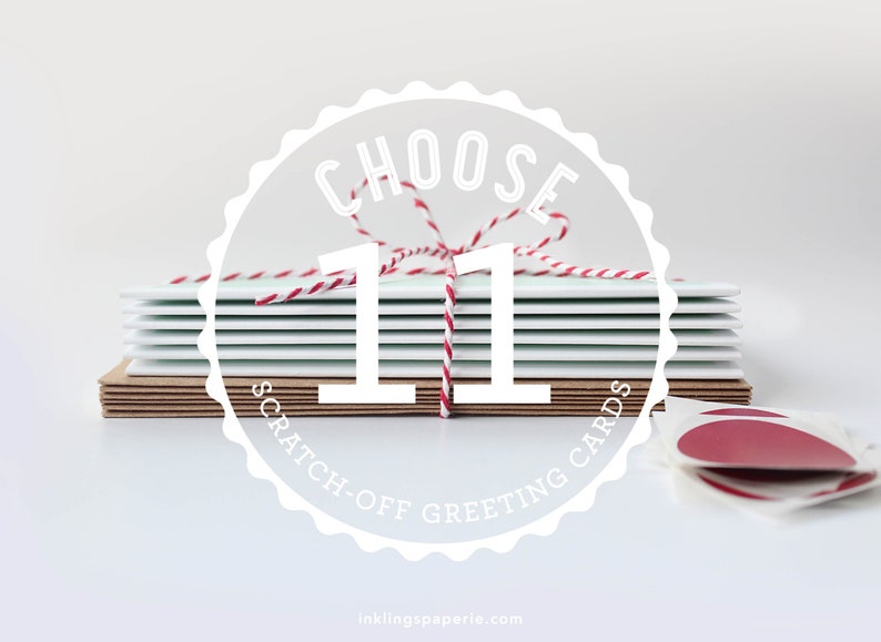 Choose 11 Scratch-off Greeting Cards // Mix and Match image 1
