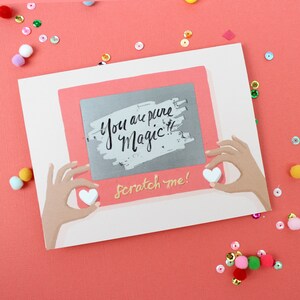 Carte de Saint-Valentin à gratter // Scratch-A-Sketch // Écrivez un message secret, message caché, vintage, Saint-Valentin