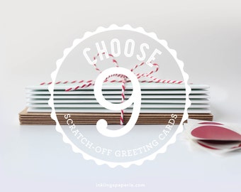 Choose 9 Scratch-off Greeting Cards // Mix and Match