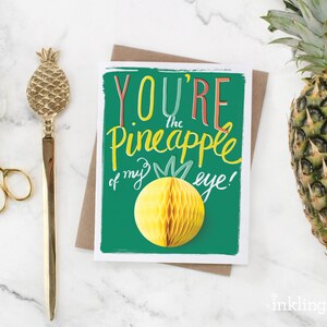 You're a Peach // Pop-Up Greeting Card // foodie card, friendship card, love card, hand lettered greeting card, thank you card, friendship image 4