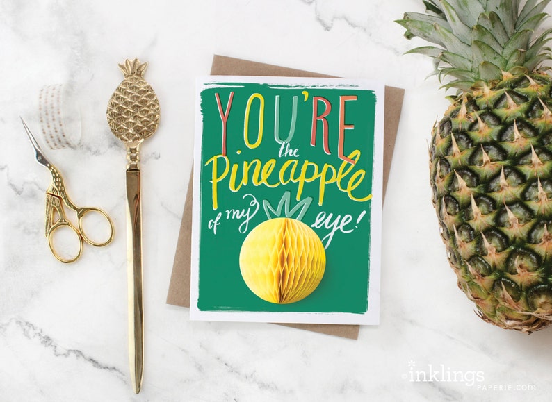 You're a Peach // Pop-Up Greeting Card // foodie card, friendship card, love card, hand lettered greeting card, thank you card, friendship image 4