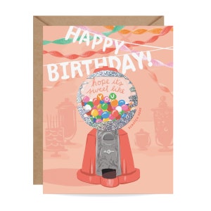 Gumball Machine Scratch-off // Biglietto di auguri di compleanno