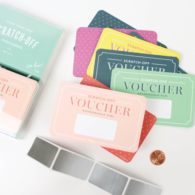 Scratchoff Vouchers // DIY Valentines unique valentines Etsy