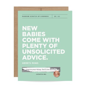 Scratch-off New Baby Card // Baby Shower Card, Baby Card, New Parents Card, Advice Card, Mom Card image 5